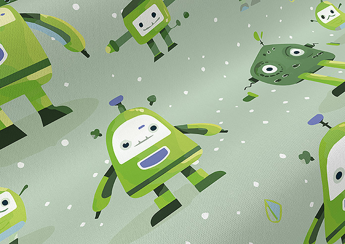 Sparky Squad, Lime Green - Twist&Fit Roman Blind - Image 4